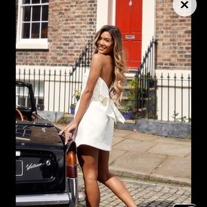 Bow mini bridal dress